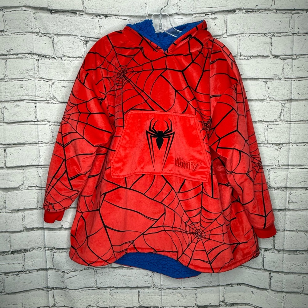 The Comfy Original Jr Marvel Spider-Man Hoodie Blanket Youth Sherpa Lounge